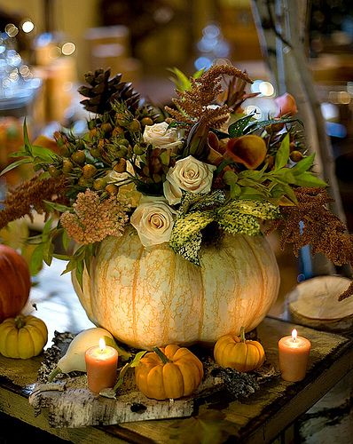 Pumpkin Centerpieces for Fall Dining Table Decor
