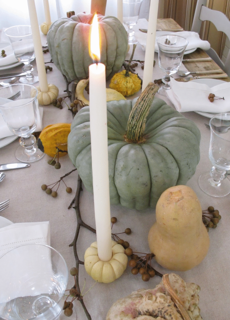 Mini Pumpkin Candle Holders for Dining Table Decor
