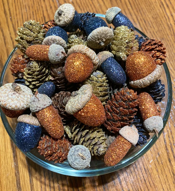 Acorn and Pinecone Bowls for Seasonal Accent