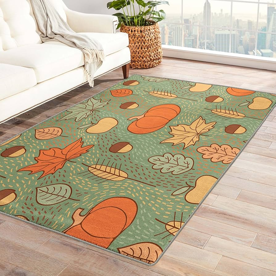 Fall-Themed Accent Rugs for Bedroom Warmth