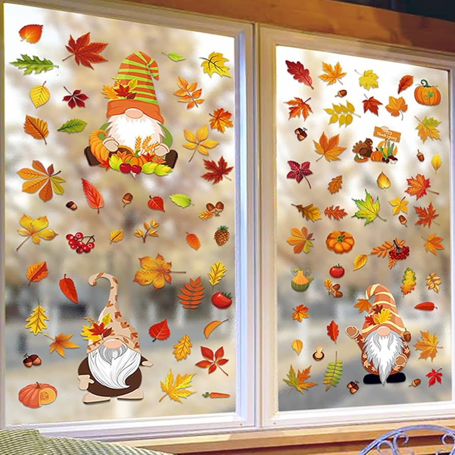Autumn Window Clings for Kitchen Windows