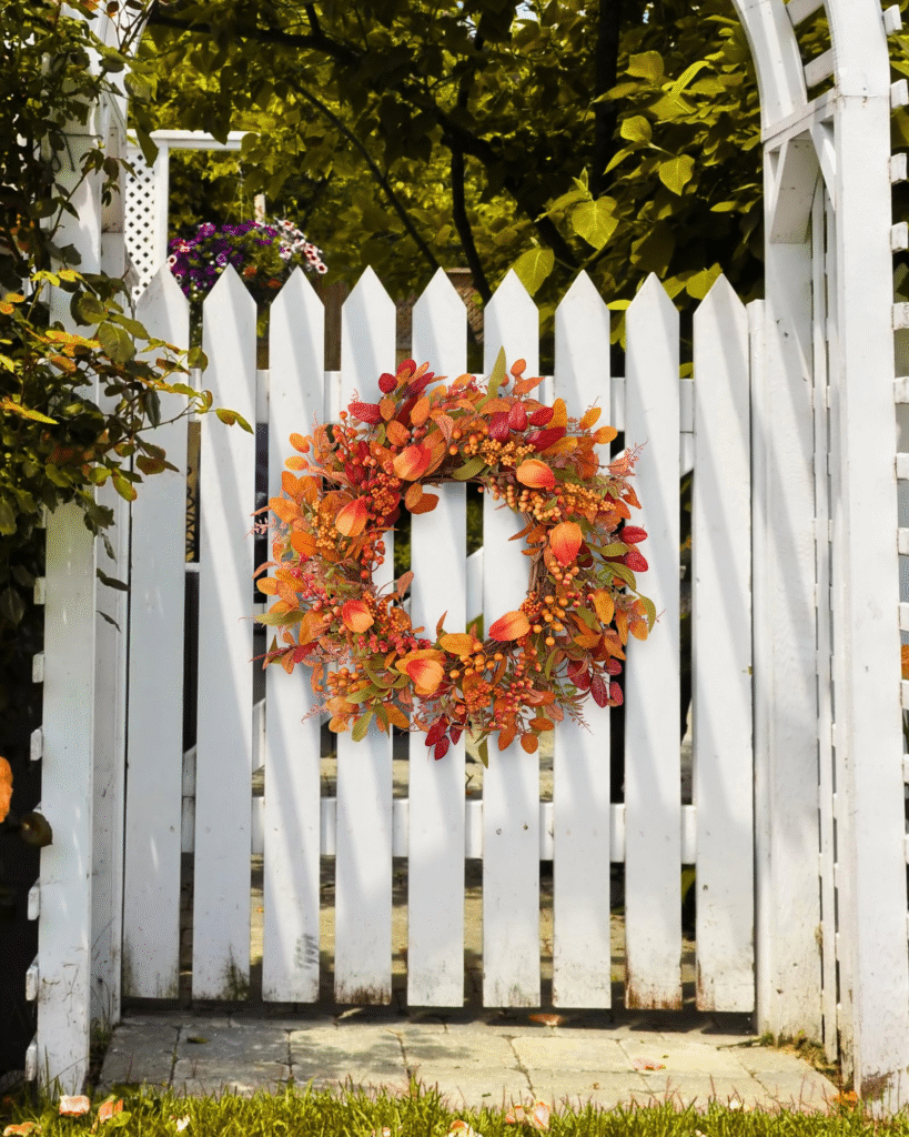 Autumn Wreaths for Outdoor Fence or Gate
