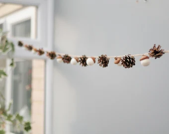 Acorn and Pinecone Garland for Rustic Fall Decor