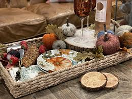 Seasonal Table Trays for Fall Display